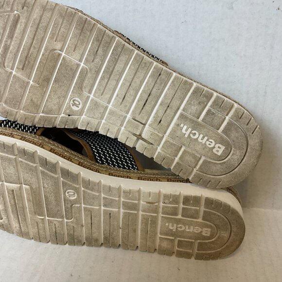 Bench Victoria Sandals 10 Brown Black White Slip On Cushioned Criss-Cross - Picture 11 of 11